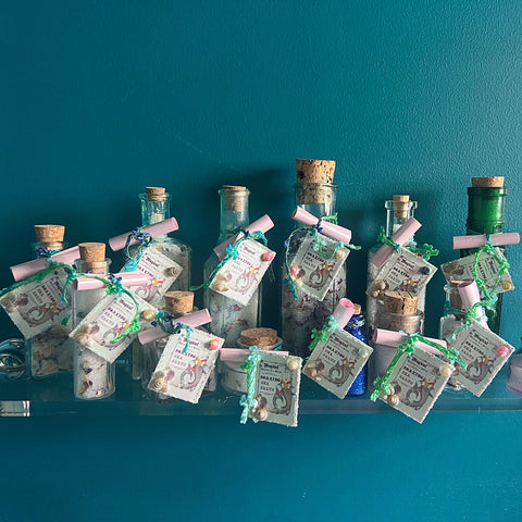 Set of 12 sizes of Magical Kitty Mermaid Apothecary Bath Salts