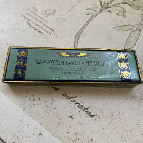Vintage Cigarette Tin Egyptian Assortment Package Melachrino Cigarette tin box
